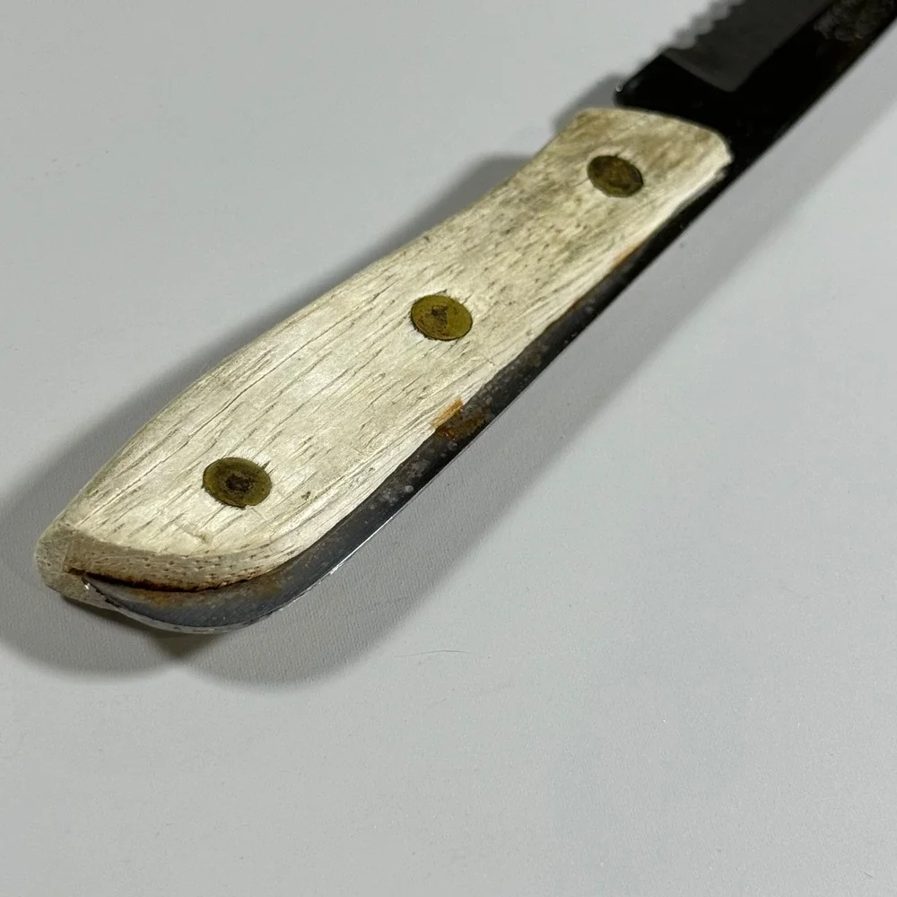 VTG Caesar's Stainless Steal Japan Steak Knife Wooden Handle Rustic Cabin Core